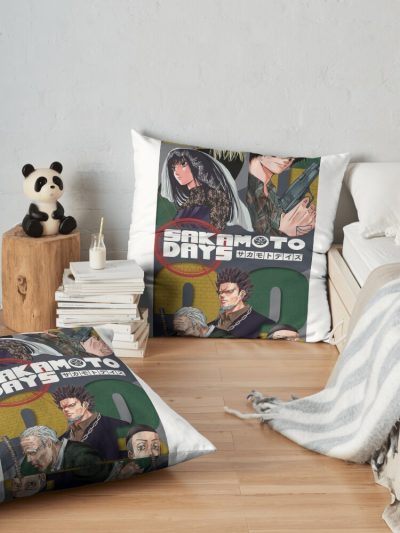 Sakamoto Days In Japanese Throw Pillow Official Sakamoto Days Merch