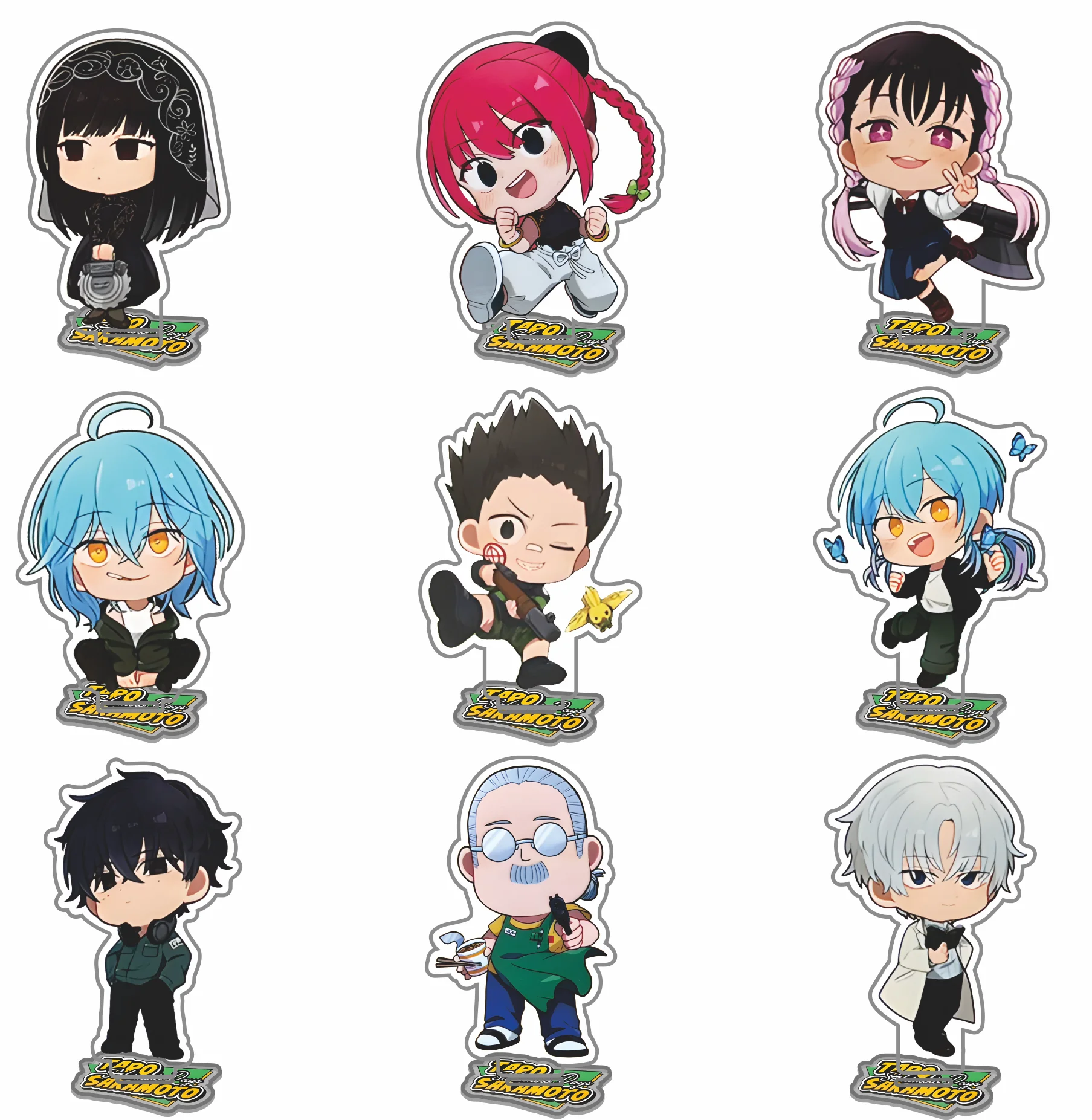 kf Sae590ba5fec34bb69c0028b0bd526572O 10 CM Sakamoto Days Acrylic Stand Shin Asakura Taro Sakamoto Anime Collection Accesorios Cute Room Decor - Sakamoto Days Store